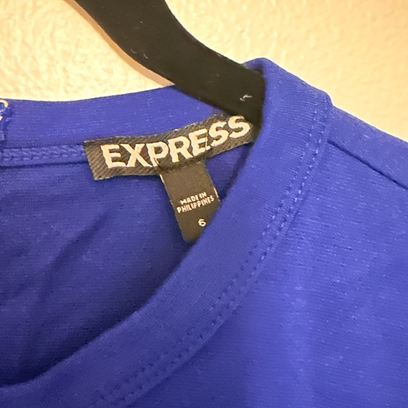 Express Blue Mini Dress with Small Cutout - Picture 3 of 5